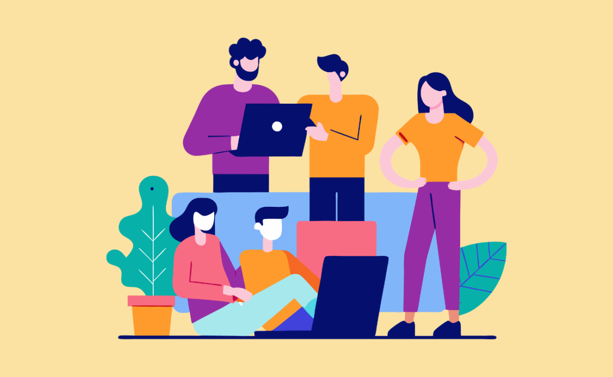 Illustration de personnes qui échangent ensemble