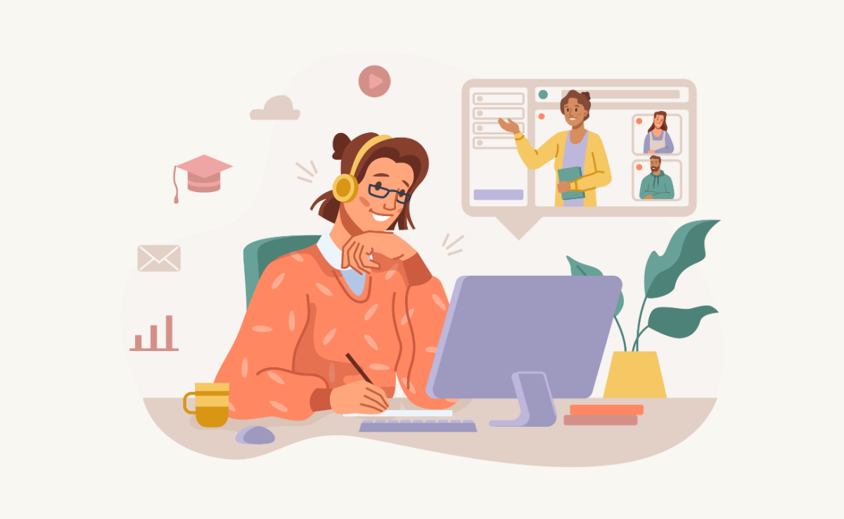 Illustration classe virtuelle