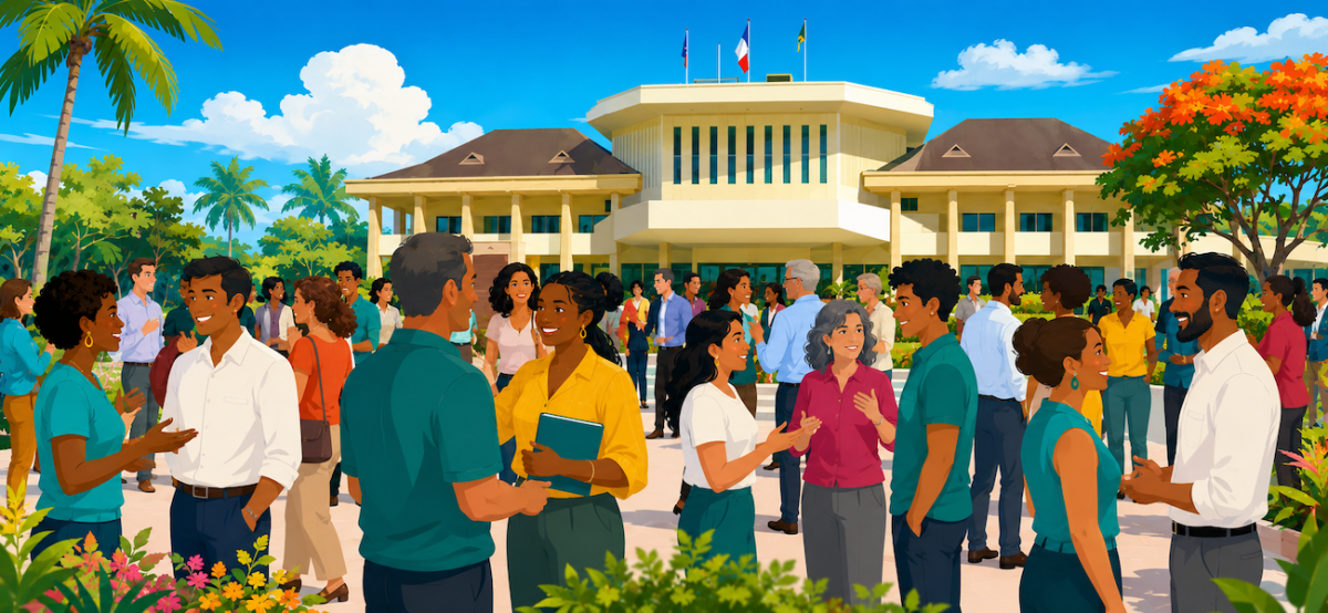 Illustration représentant une foule de personnes réunies