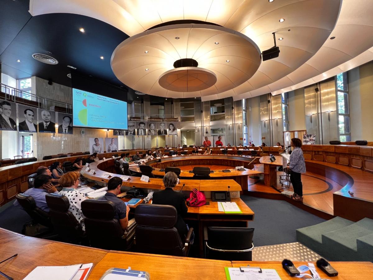 Amphithéâtre du conseil départemental de la Réunion à l'occasion du comité des employeurs publics du FIPHFP le 7 février 2023