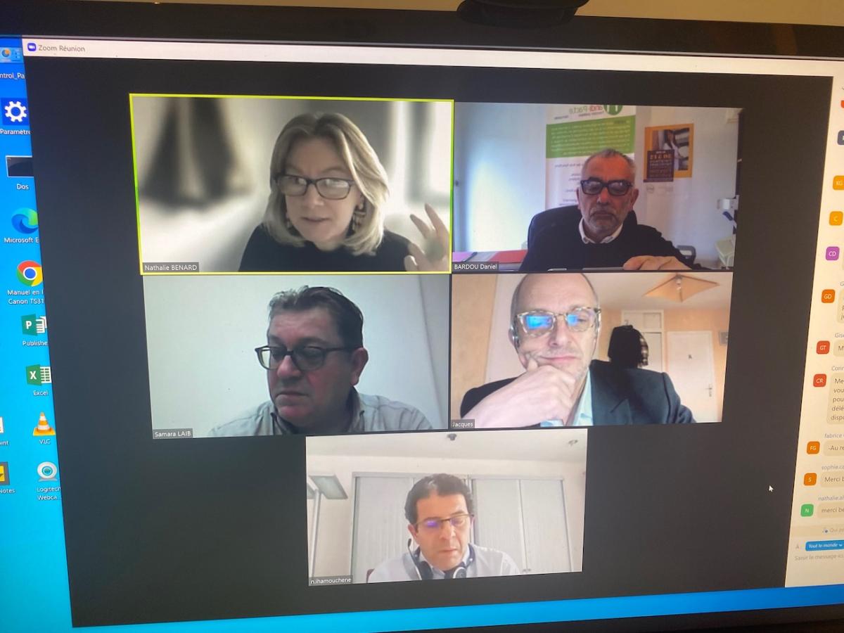 Capture d'écran du webinaire du 9 février sur les partenariats du FIPHFP avec l'ANFH et le CNFPT