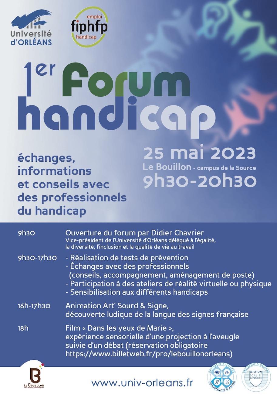 affiche du 1er forum handicap de l'université d'Orléans