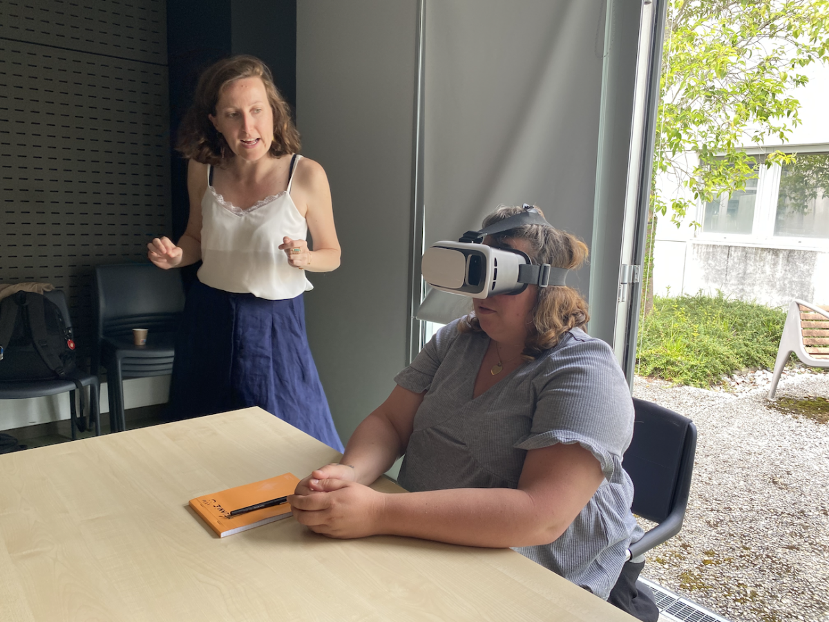 animation de sensibilisaition avec un casque de réalité virtuelle