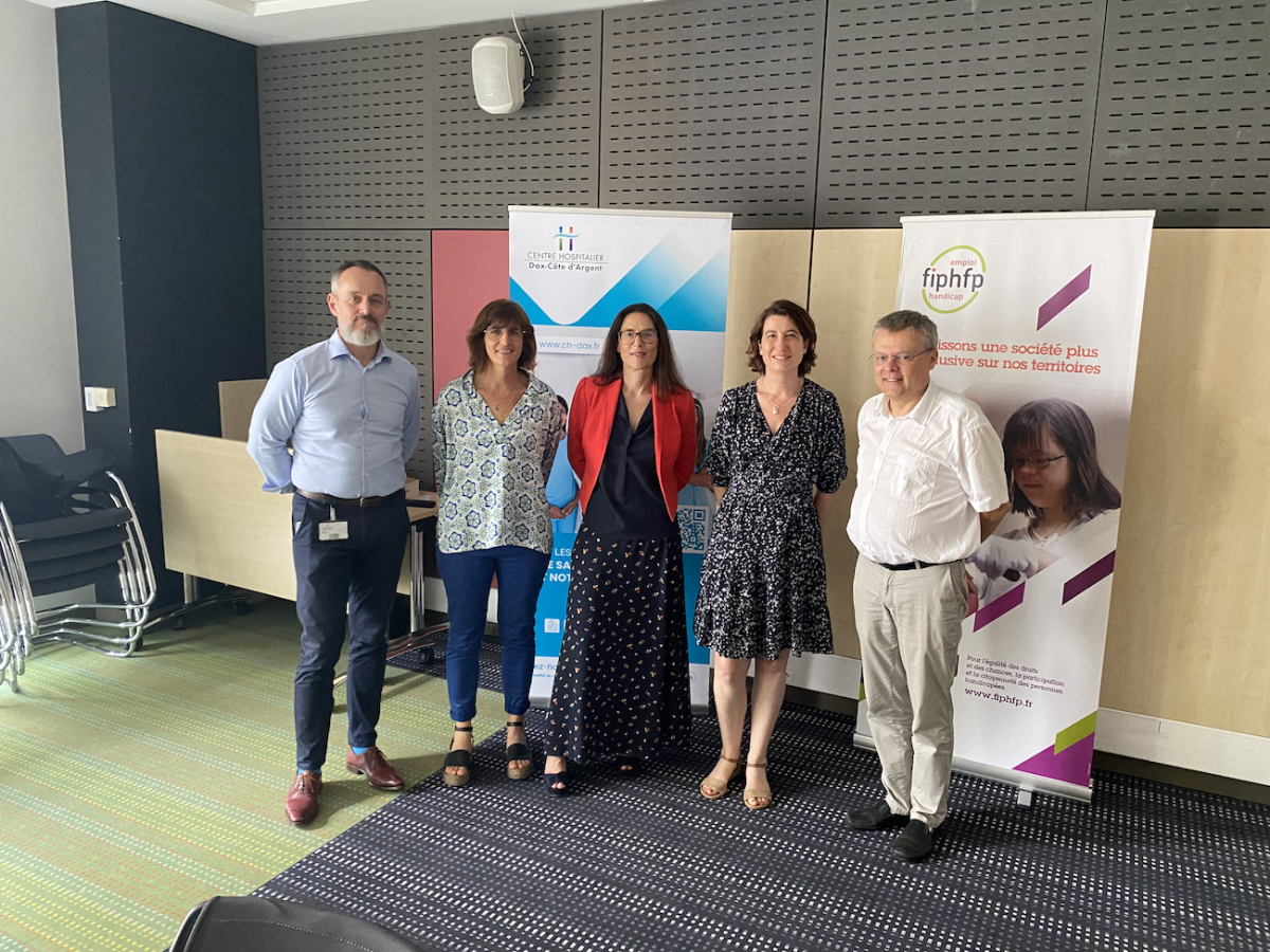 Signataires de la convention entre le FIPHFP et le centre hospitalier de Dax, le 12 juin 2023