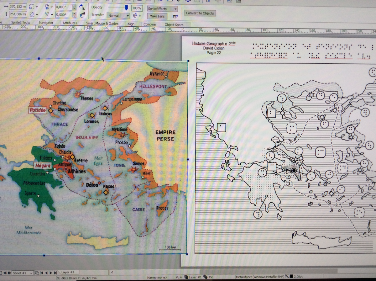 carte adaptée pour les malvoyants 