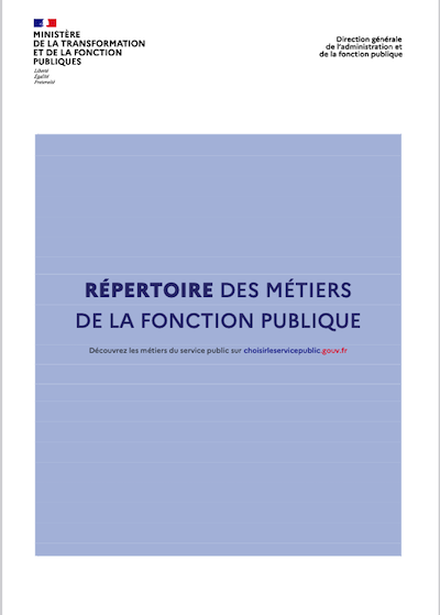 Couverture du répertoire des métiers de la fonction publique