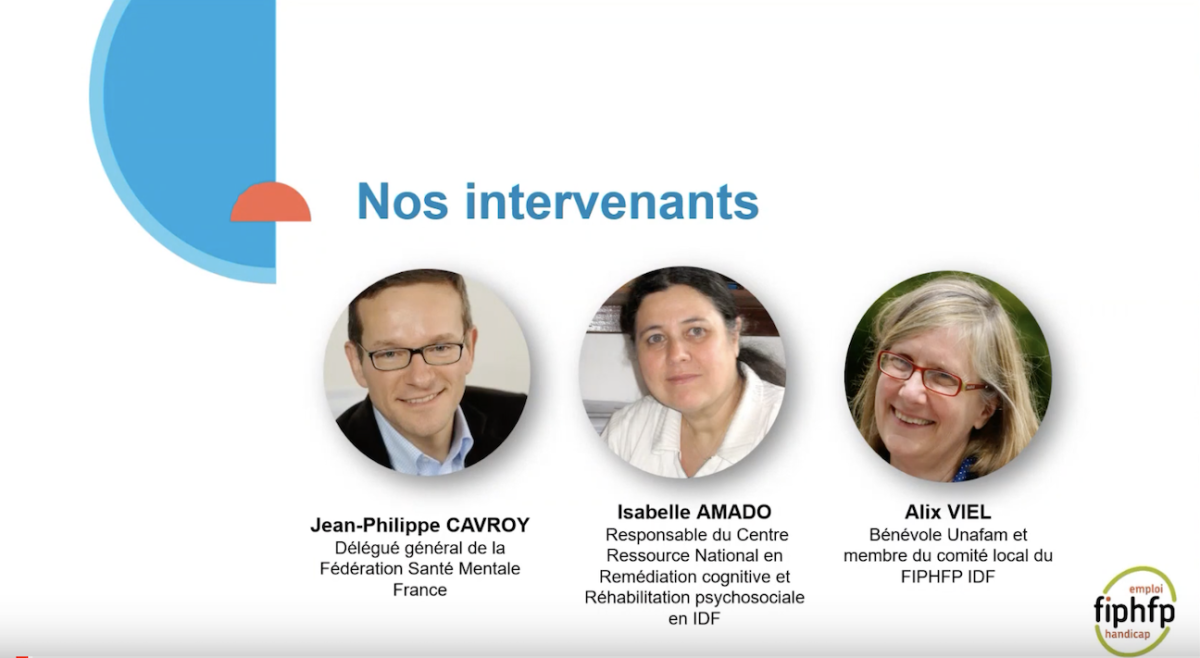 Intervenants du webinaire sur la santé mentale