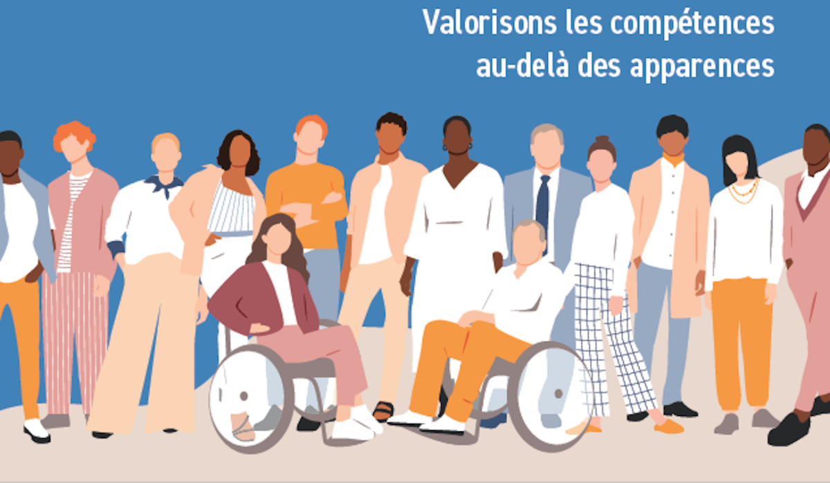 Valorisons les compétences au-delà des apparences avec un groupe de personne en traité illustratif