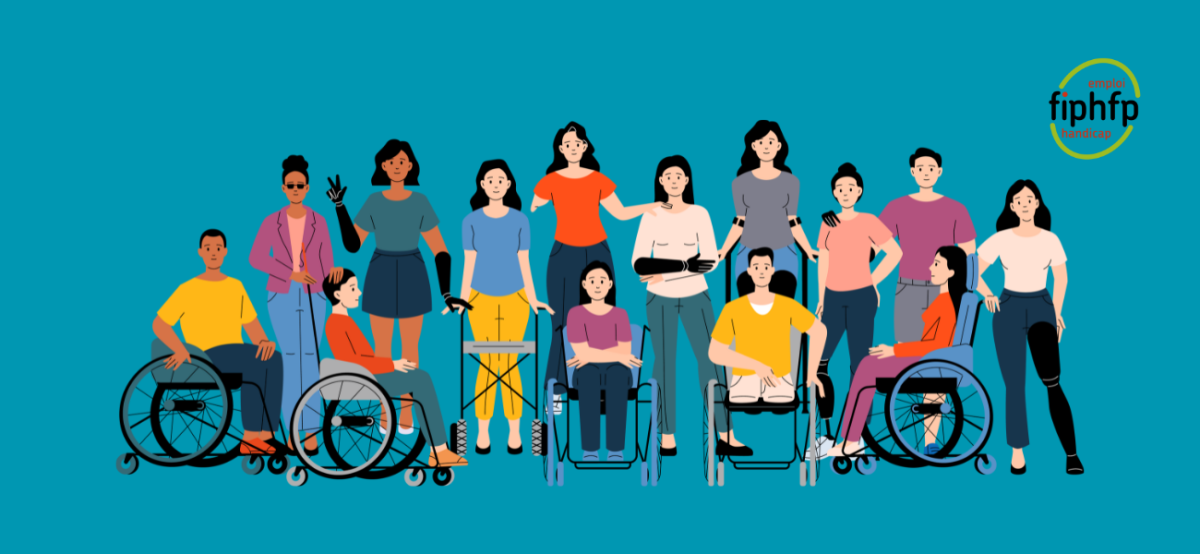 illustration montrant un groupe d'étudiants valides et en situation de handicap