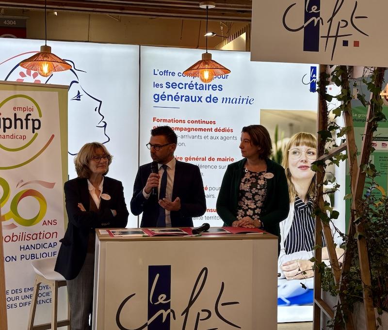 Intervention de Yohann Nédélec, sur le stand du CNFPT lors du salon des maires