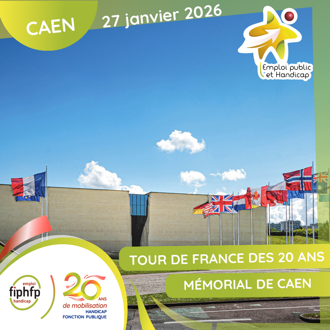 Photo du mémorial de Caen avec la mention : 27 janvier Caen, Tour de France des 20 ans - Mémorial de Caen